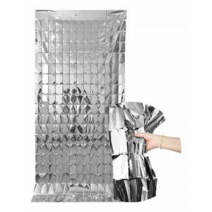 CORTINA SHIMMER 1X2 M PLATEADA (1 UNIDAD)