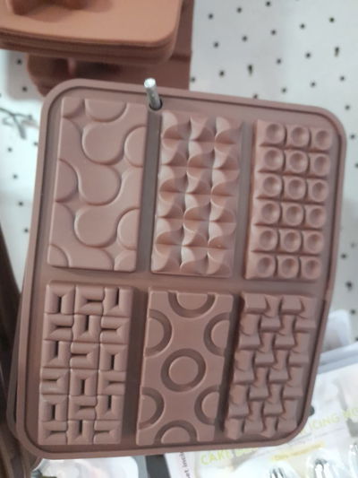 MOLDE SILICONA TABLETA CHOCOLATIN 6 MODELOS SURTIDOS (TETRIS) 14.5X12 CM