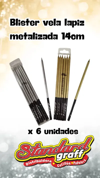 VELA METALIZADA 14 CM HAPPY VIOLETA X6U