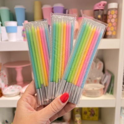 VELA 15 CM X 50MM BLISTER X 8U MULTICOLOR PASTEL