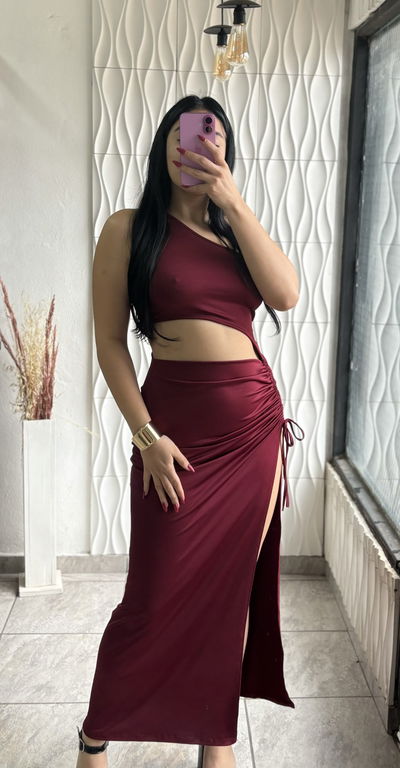 VESTIDO FRUNCIDO/MICROFIBRA