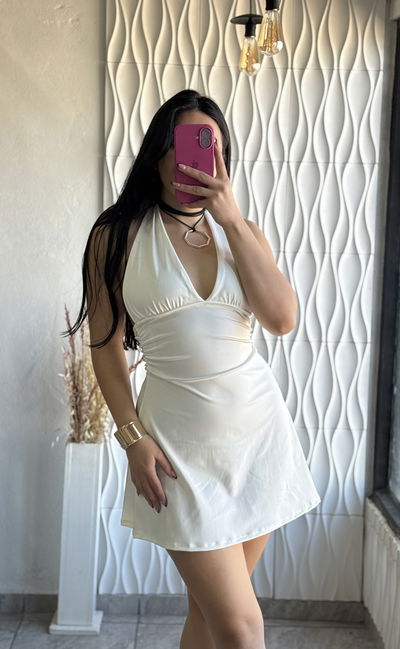 VESTIDO ACAMPANADO/ MICROFIBRA 