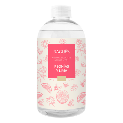 AROMATIZANTE AMBIENTAL - PEONÍAS Y LIMA 500ML 