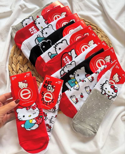 Medias soquetes HELLO KITTY ELEMENTO PACK X2