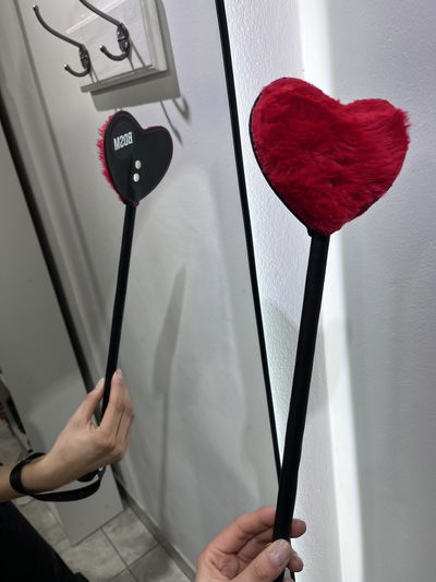 Paleta de corazón con peluche de palo largo 