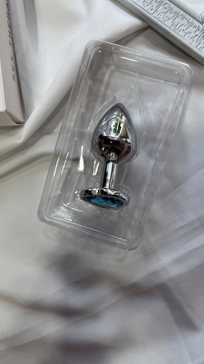 Plug anal de acero medium, gema CELESTE