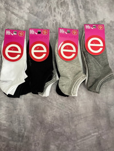 Medias ELEMENTOS pack x3 (gris,blanco,negro) MUJER hasta el talle 40