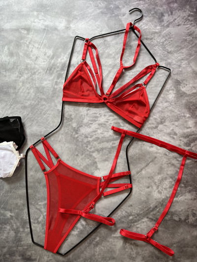 Cojunto EROTICO CELI de microtul CORPIÑO/COLALESS/PORTALIGAS  910