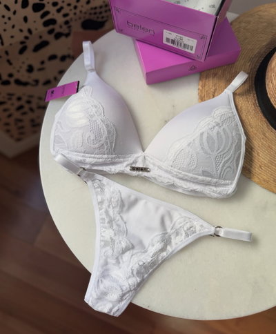 Conjunto de microfibra y puntilla Belen Art 4190