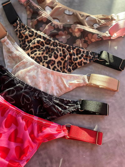 Colalesses regulables de elástico ancho/microfibra estampada 