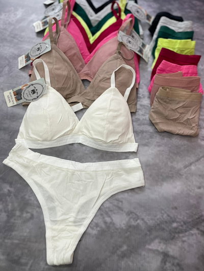 Conjunto de algodón elastizado C/bordes de elástico 