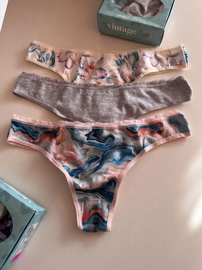 pack x3 culotes less de VINTAGE algodón estampado
