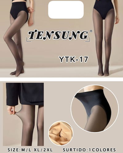 Medias cancan efecto piel con faja y efecto push up