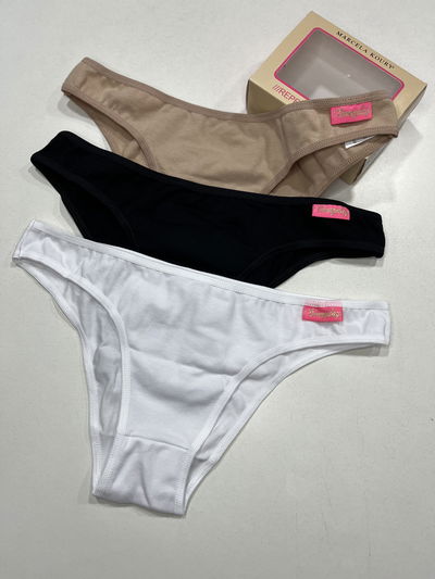 Pack x3 de vedetinas de algodón MARCELA KOURY