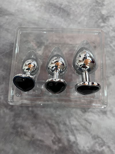 Plug de acero talle LARGE gema negra