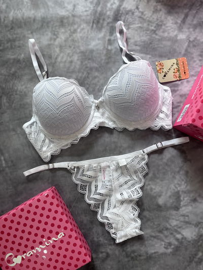 CORAMINA conjunto de encaje,taza soft con arco y colaless regulable