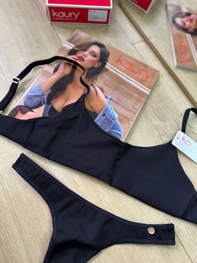 KAURY/Conjunto de morley corpiño tipo top y colaless