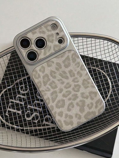Case print glitter plateada