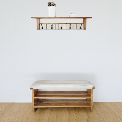 Zapatero Banco 80cm + Perchero Con Estante