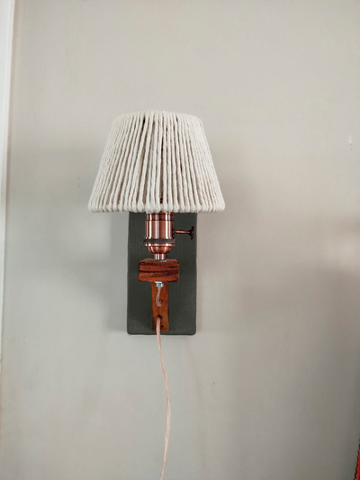 Velador De Pared Tapizado En Lino Portalámpara Vintage