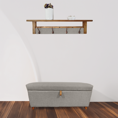 COMBO Baul + Perchero con estante 80x30cm