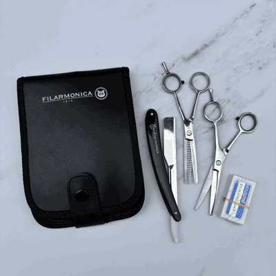 Filarmonica Set Tijeras 5.5 Pulgadas + Estuche y Navaja Ref 54006