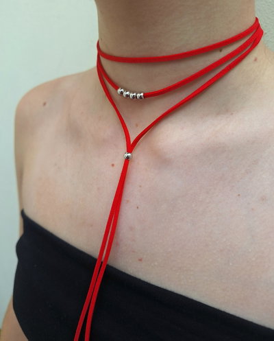 Choker corbatero amapola 