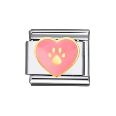 Charm corazón huella 