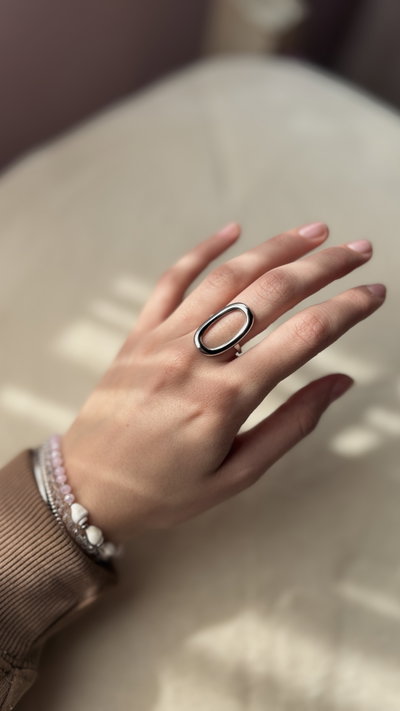 Anillo óvalo qui regulable