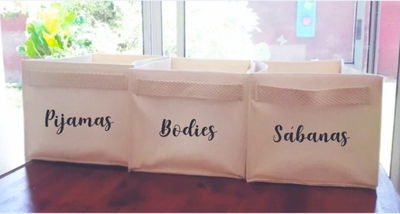 Box Organizador Bebé 20x20x35 cm con RÓTULO