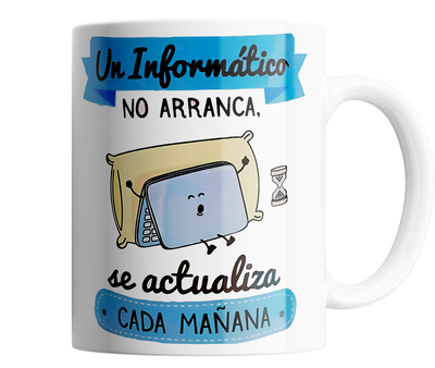 Taza de cerámica - un informático no arranca se actualiza