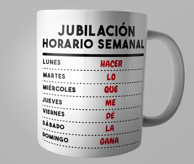 Taza  - Jubilación Horario - Jubilados -regalo