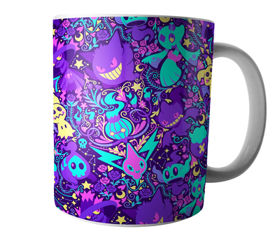 Taza De Ceramica - Gengar Pokemon - Fantasma -collage
