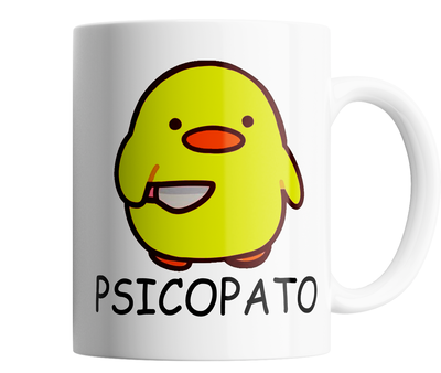 Taza De Cerámica - psicopato -meme Pollito 