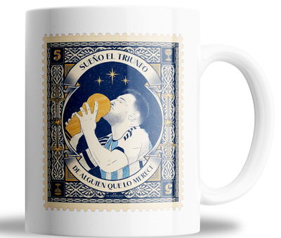 taza de ceramica _ estampita de messi