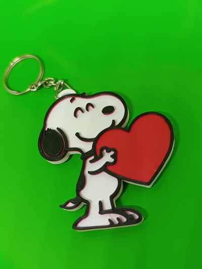 Llavero snoopy - corazon grande 