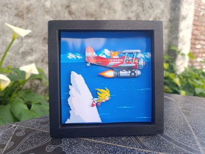 cuadro 3d -sonic - super Sonic