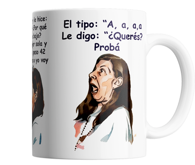 señora meme " das un paso y bajo " 