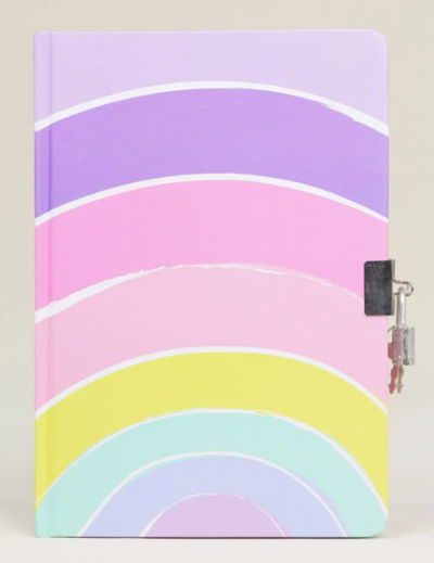 Diario íntimo arcoiris con candado