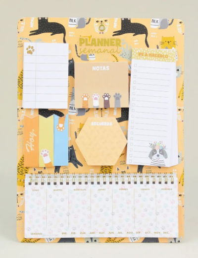 Notas adhesivas + anotador planner