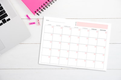 PLANNER MENSUAL MINIMALISTA PERPETUO - ARCHIVO DIGITAL- PDF/JPG