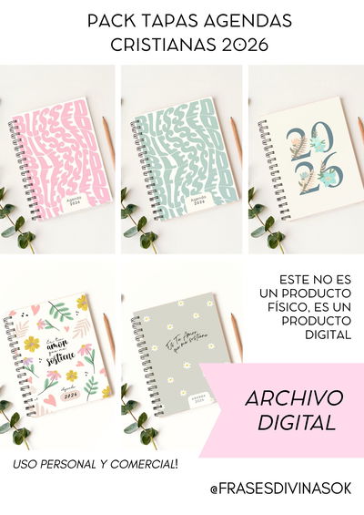 PACK DE 5 TAPAS AGENDAS 2026 - ARCHIVO DIGITAL