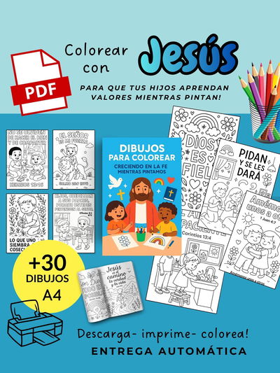 DIBUJOS INFANTILES PARA COLOREAR- PDF- ARCHIVO DIGITAL IMPRIMIBLE