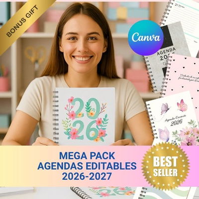 MEGA OPACK AGENDAS 2026-2027 EDITABLES EN CANVA