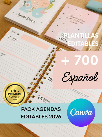 MEGA OPACK AGENDAS 2026-2027 EDITABLES EN CANVA