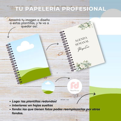 KIT PRESENTACIÓN- PLANTILLAS PARA PRESENTAR TU PAPALERIA PROFESIONAL- EDITABLE EN CANVA