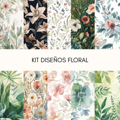 DISEÑOS FLORES ACUARELA- Etiquetas editables CANVA- MULTIPLES USOS