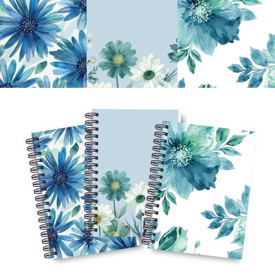 DISEÑOS FLORES AZULES- Etiquetas editables CANVA- MULTIPLES USOS