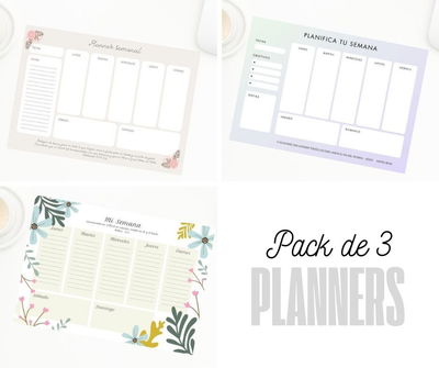 PACK 3 PLANNER SEMANALES C/VERSÍCULOS - ARCHIVO DIGITAL - JPG