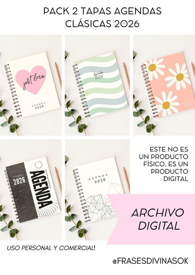 PACK 2: TAPAS AGENDAS 2026 - ARCHIVO DIGITAL